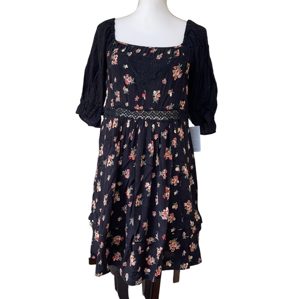 Angie Floral Lace Insert Dress